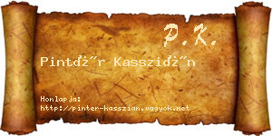 Pintér Kasszián névjegykártya